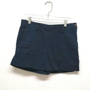 A F Navy blue shorts side zip deep pockets size 8